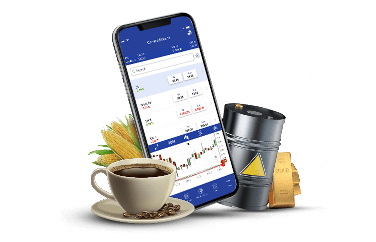 تطبيق iPhone والقهوة والذرة والنفط والذهب